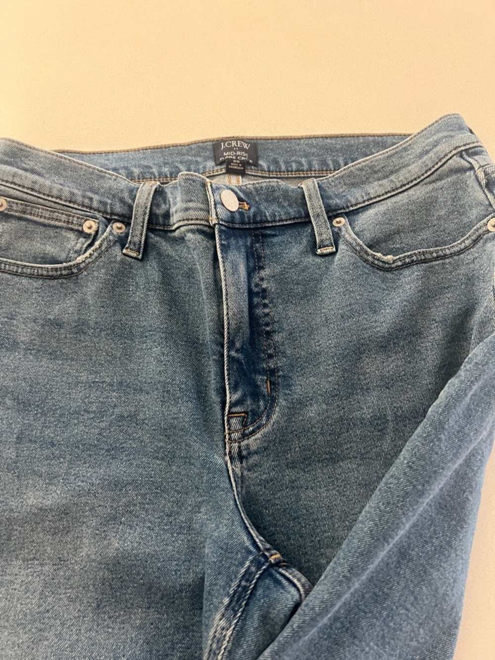 J. Crew High-Rise Straight-Leg Capri Jeans in Light Blue Denim